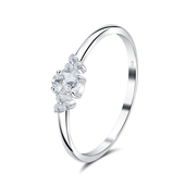 Salient Shaped of Crystal Silver Ring NSR-4073
